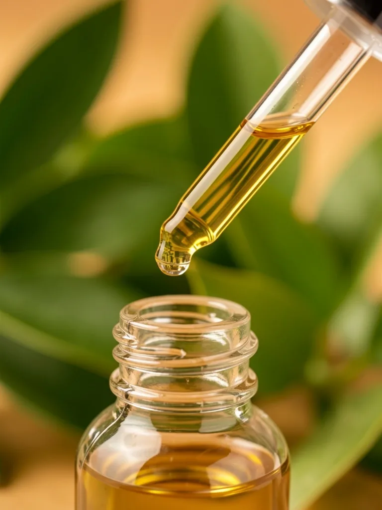Supplement liquid drops in a glass vial