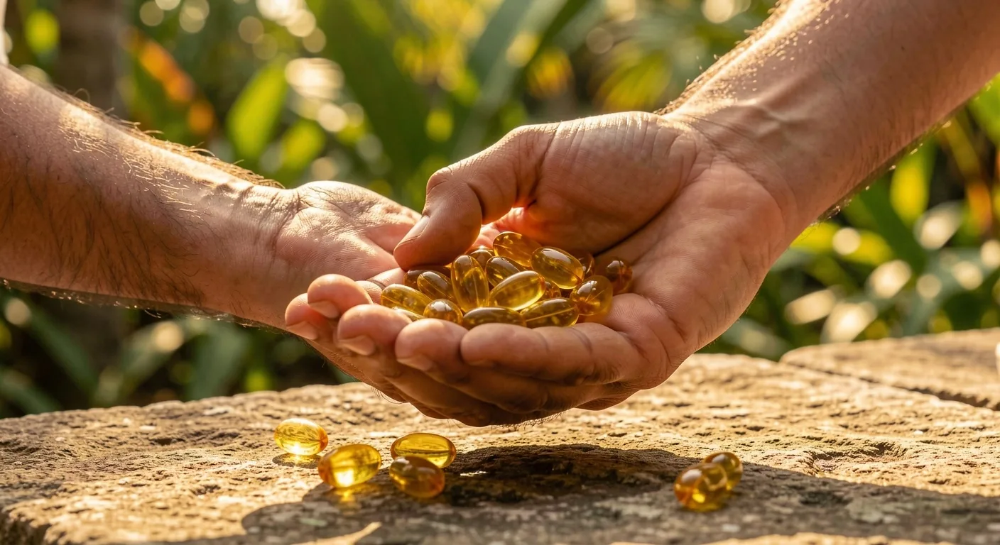 Macro photography of natural supplement drops