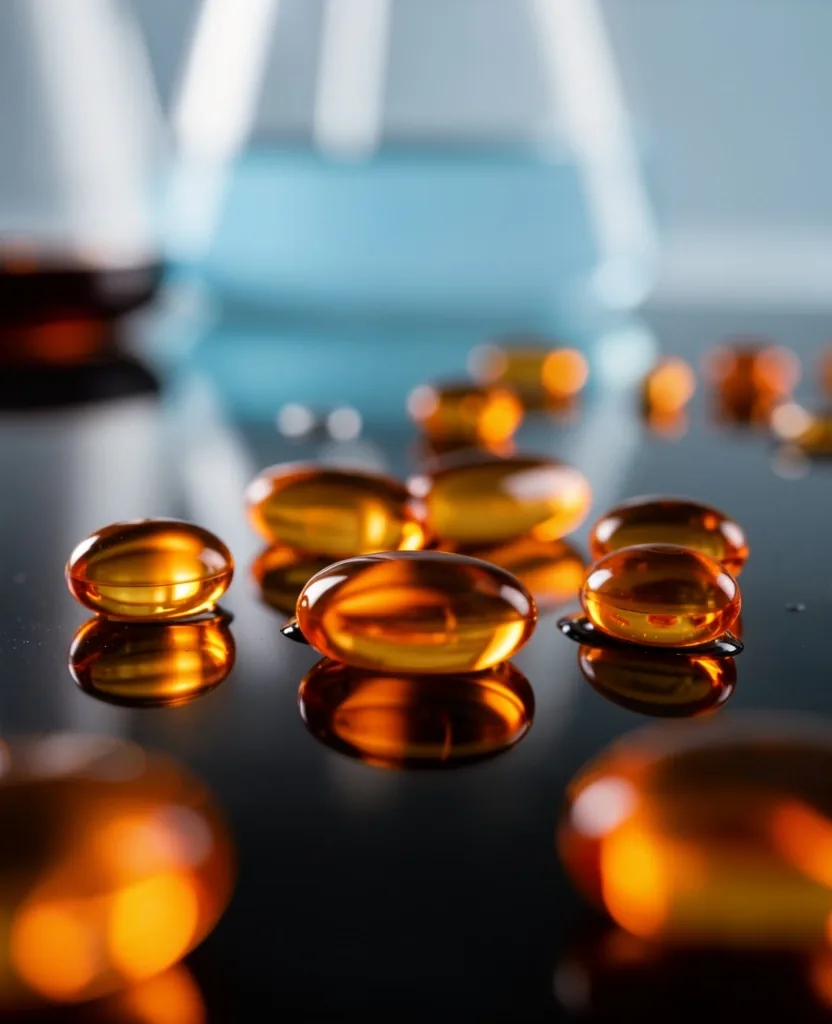 Macro view of natural supplement ingredient
